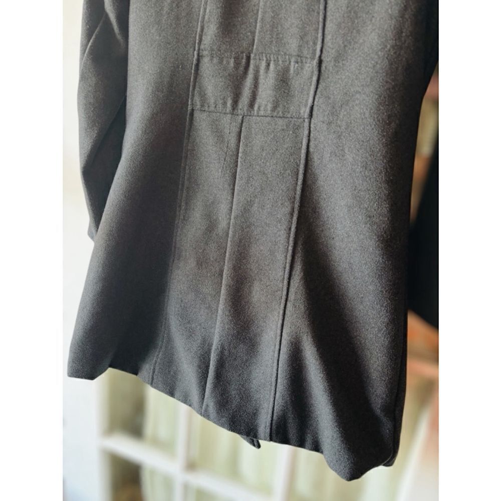 Miss London Womens Medium Charcoal Gray Asymmetric Zip Urban Mod Wool Blend Coat - Picture 4 of 15